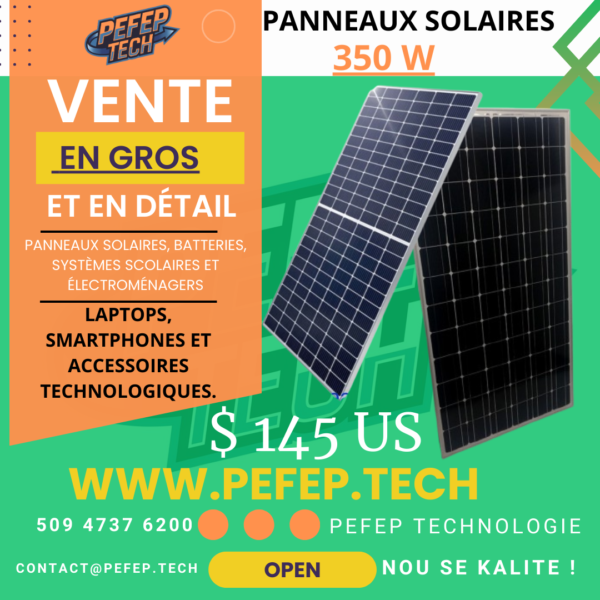 Panneaux solaires 350 W ($145 US)